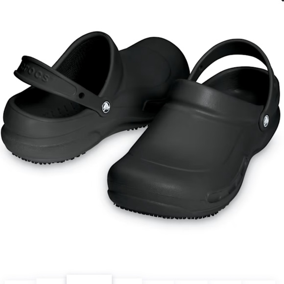 Crocs Bistro Slip Resistant Work Clog sling back strap solid top in black size 8 - Picture 3 of 8